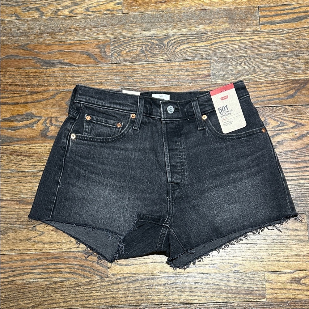 Levi's Women's Dark Denim Jean Shorts - Picture 8 of 11